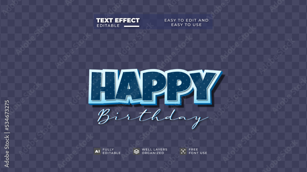 Happy birthday text effect editable Happy birthday text effect editable