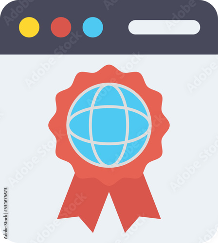 Website reward Vector Icon

