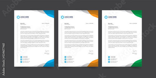 Corporate modern letterhead design template. creative modern letter head design template for your project. Business letterhead design.