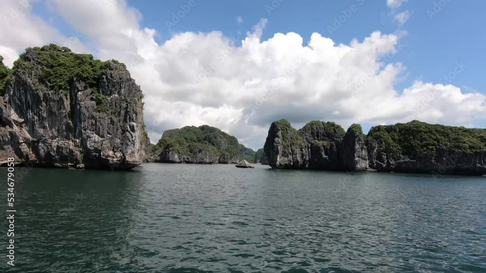Amazing landscape Halong bay cliff time lapse Amazing landscape Halong bay cliff time lapse