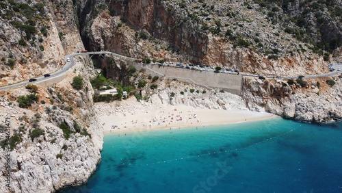 Kaputas Beach, Drone View, Kalkan, Kaş, Antalya, Turkey.