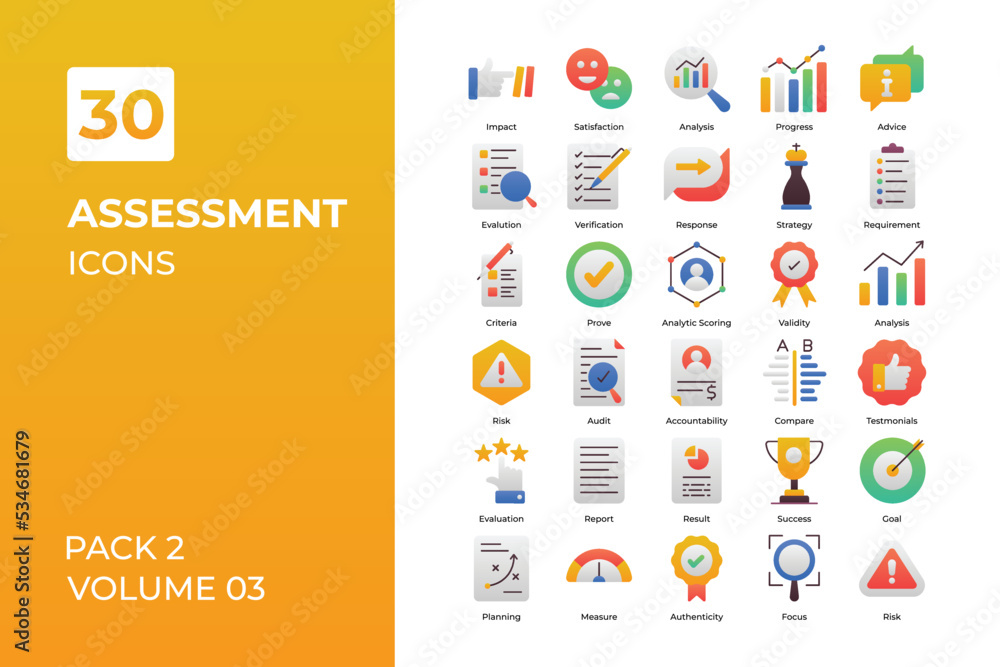 assessment icons collection. assessment icons collection.