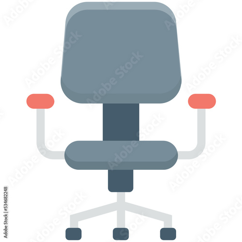 Swivel Chair Colored Vector Icon