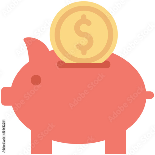 Piggy Bank Colored Vector Icon