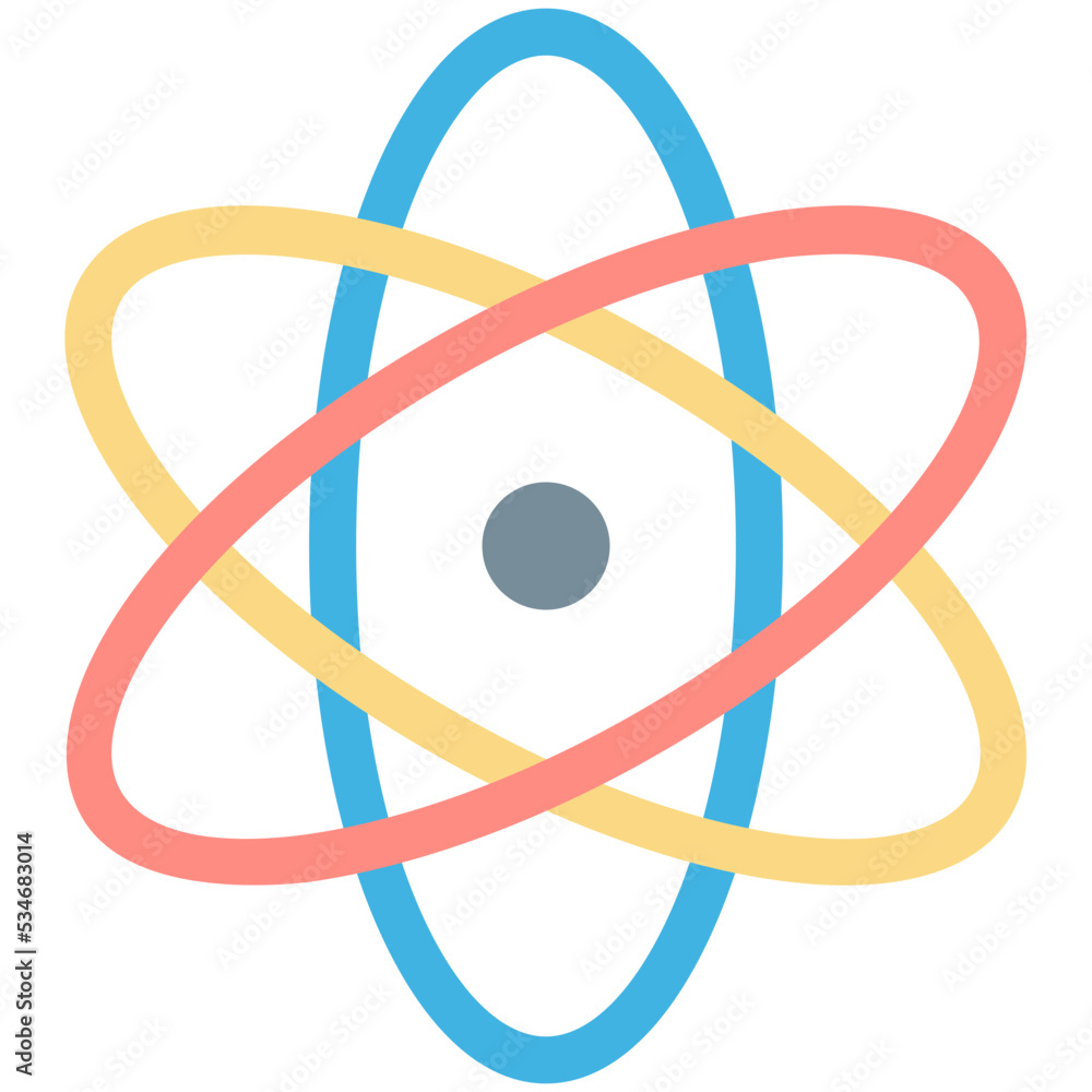 Atom Colored Vector Icon