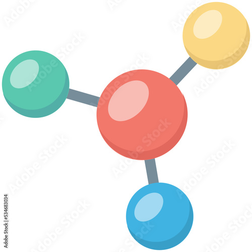 Molecule Colored Vector Icon