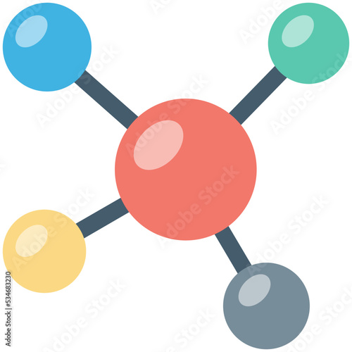 Molecule Colored Vector Icon