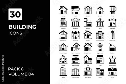 building icons collection.