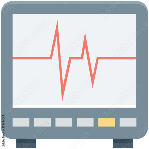 Ecg Machine Colored Vector Icon