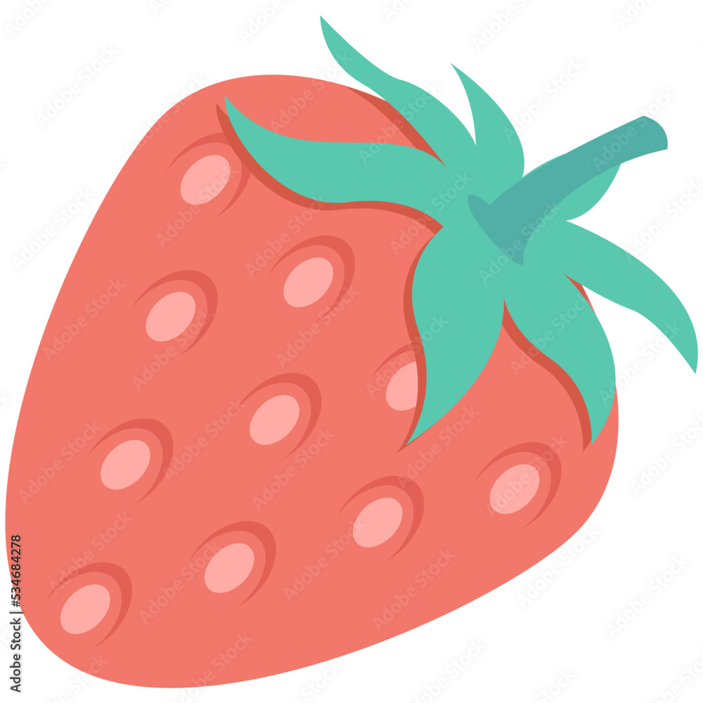 Obraz premium Strawberry Colored Vector Icon