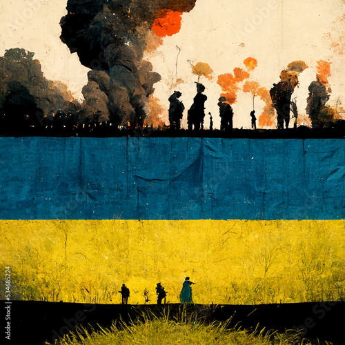 AI generated image. Illustration with the war in Ukraine. photo