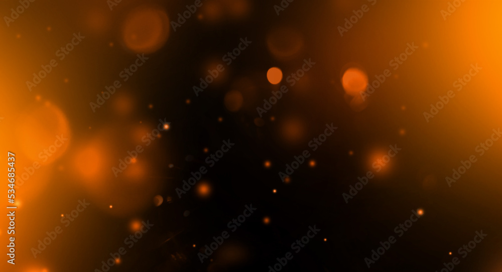 Fototapeta premium Orange Lens flare particles. Abstract background