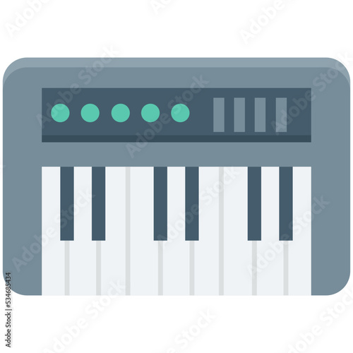 Piano Keyboard Colored Vector Icon