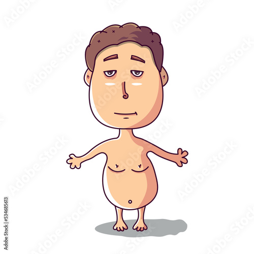 funny cartoon naked character