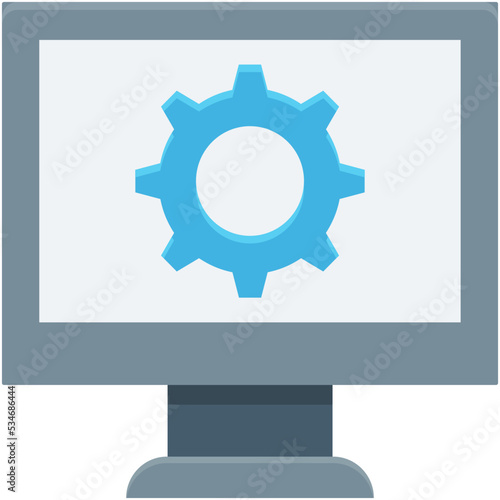 Monitor Settings Colored Vector Icon