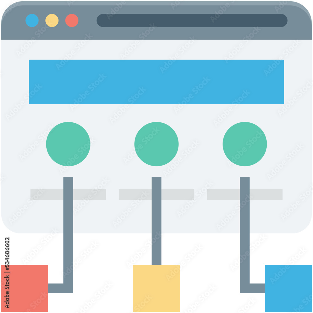 Obraz premium Sitemap Colored Vector Icon