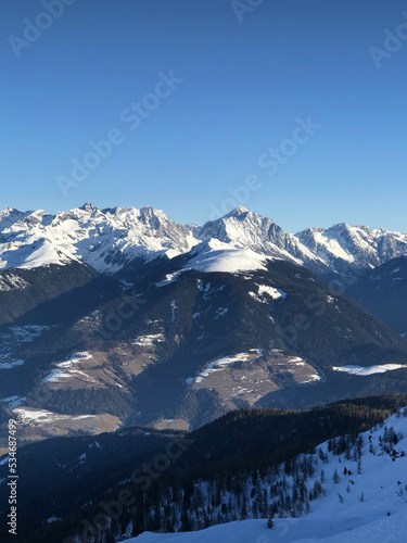 Winter mountain covered snow landscape 