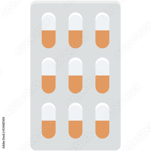 Pills Strip Colored Vector Icon