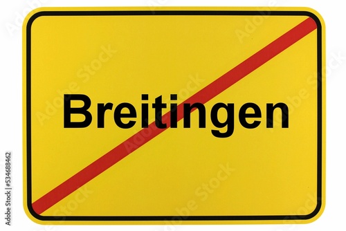 Illustration eines Ortsschildes der Gemeinde Breitingen in Baden-Württemberg photo