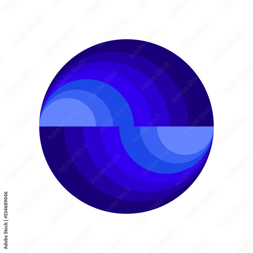 circle, round abstract composition in blue colors with gradients. vector illustration isolated on white background concept. Logo, icon circle, round abstract composition in blue colors with gradients. vector illustration isolated on white background concept. Logo, icon