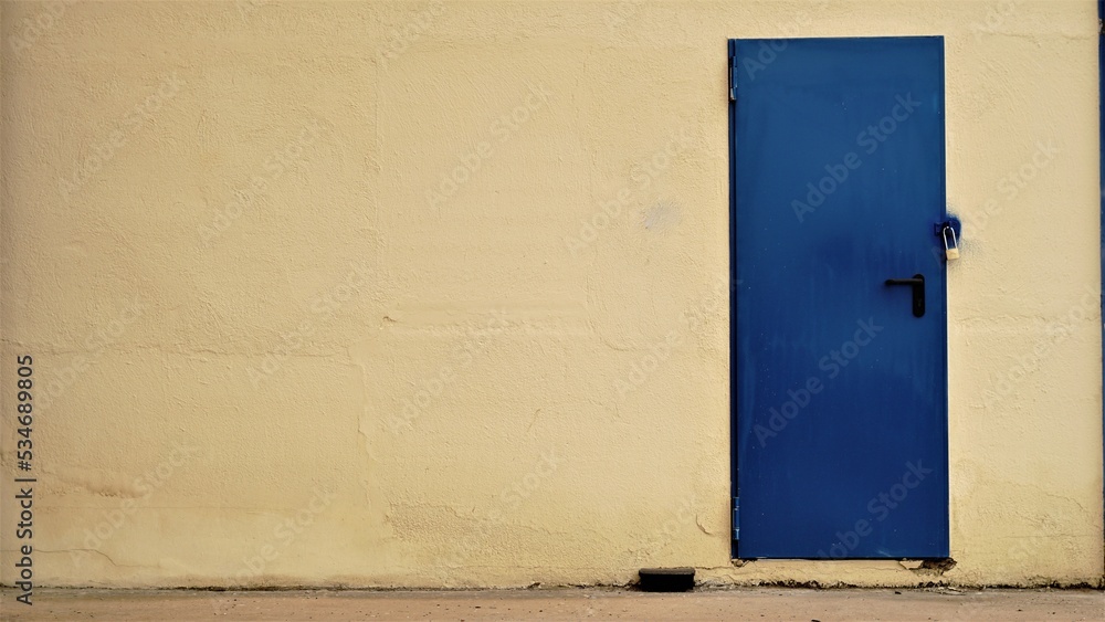 wall with blue door as background wall with blue door as background