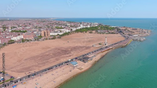 Wallpaper Mural Portsmouth, UK: Aerial view of famous port city in England, Southsea Common - landscape panorama of United Kingdom from above Torontodigital.ca