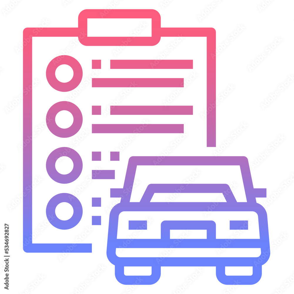 Car line gradient icon Car line gradient icon