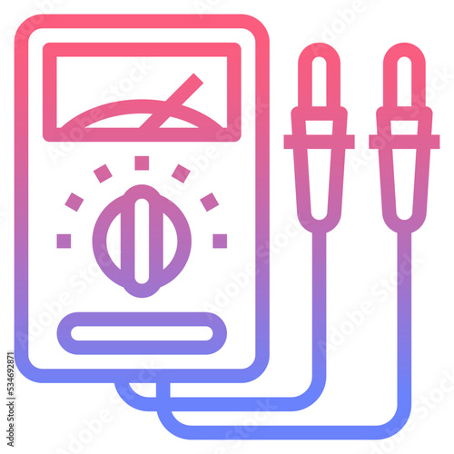 Electrical line gradient icon