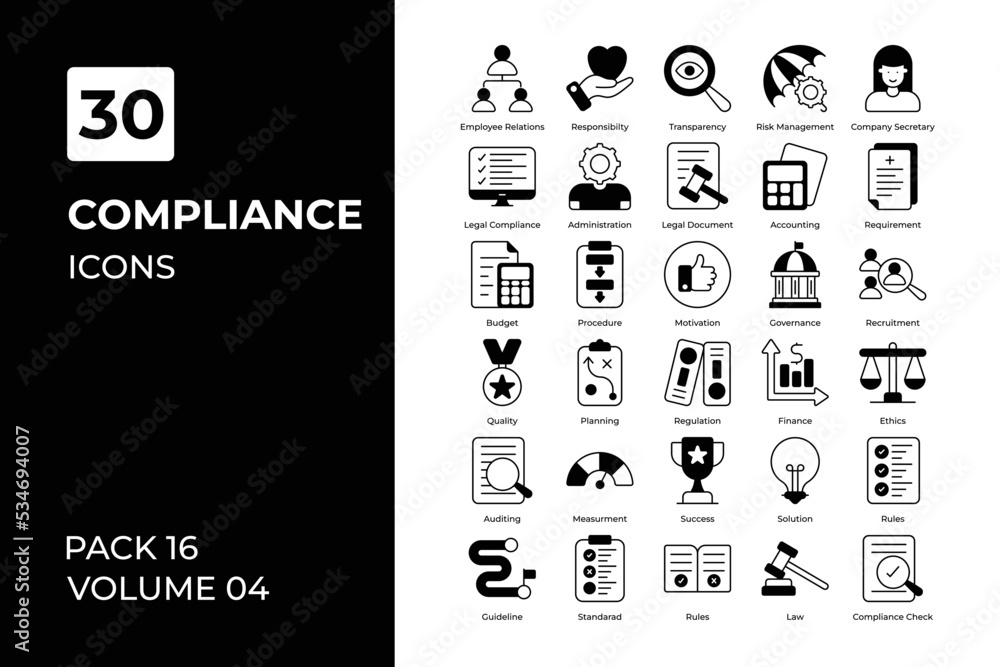 compliance icons collection.