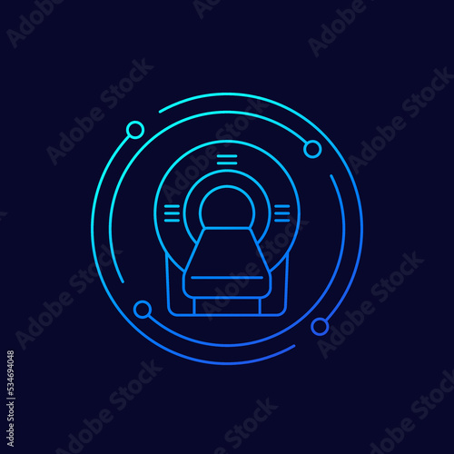 MRI scanner icon, linear design