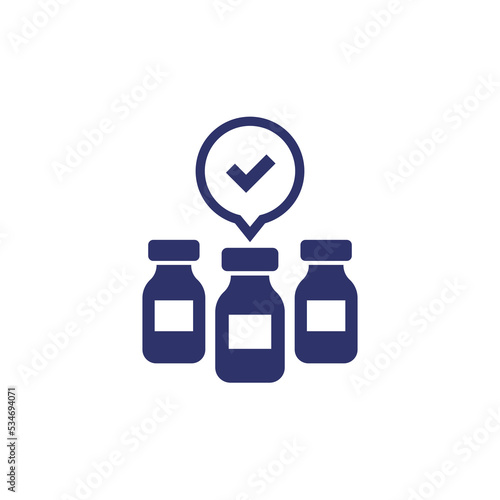 Vaccine supply icon on white