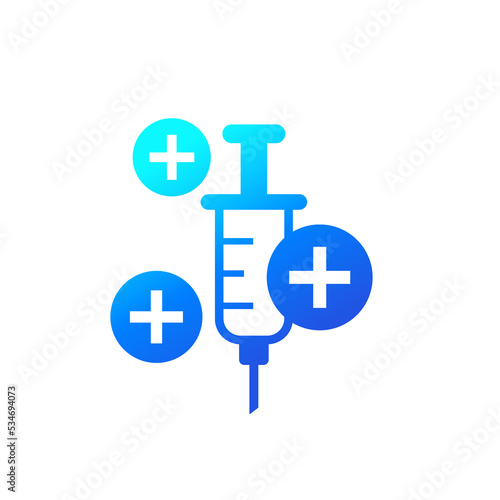 vaccine booster shot icon, vector