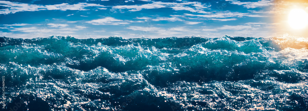 Ocean waves surface texture. Abstract blue water background with ...