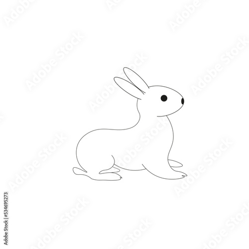 Profilo di coniglio o lepre per etichetta da macelleria alimentazione allevamento cibo  photo