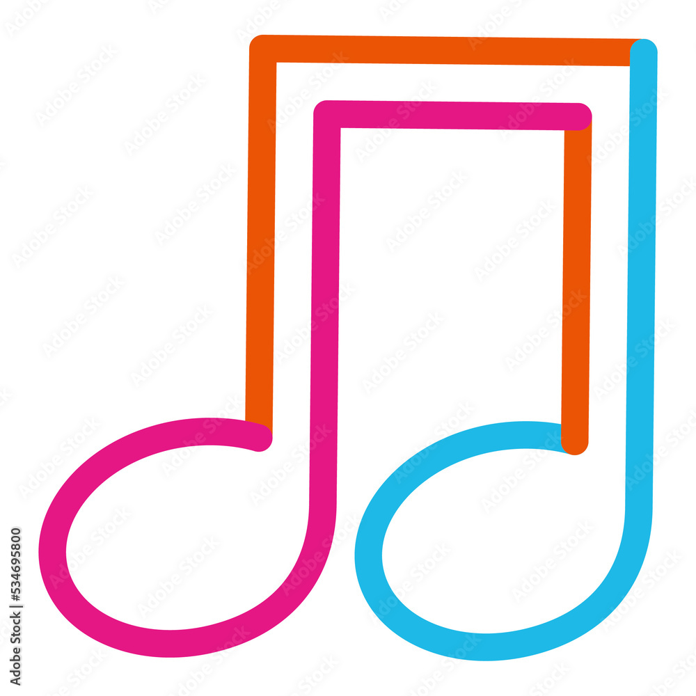 Neon color musical note icon Neon color musical note icon
