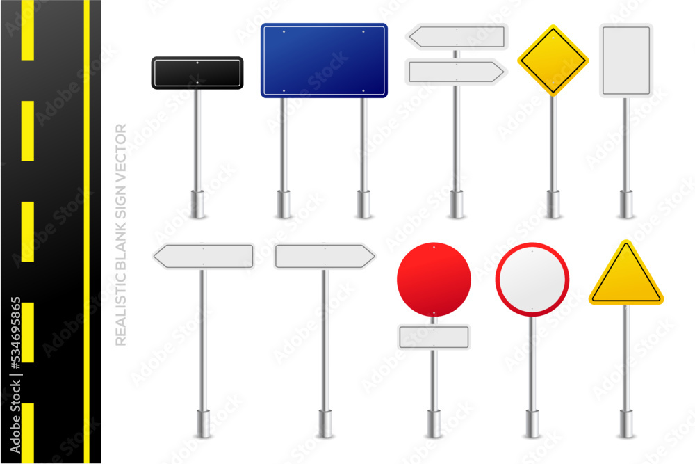 set of signs on white