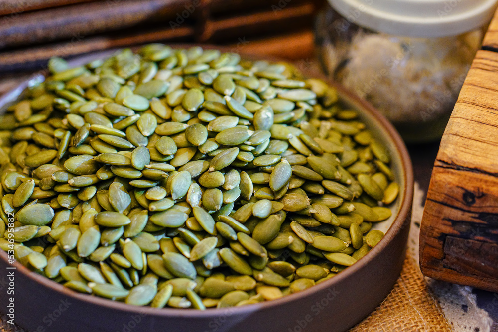 Naklejka premium High quality agricultural products Organic pumpkin seeds