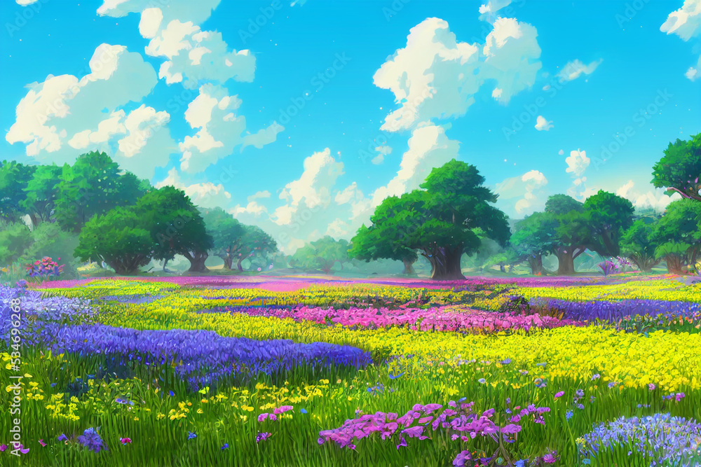 Florest and Garden, Background, Anime Background, Anime Scenery