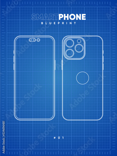 blueprint for your design iphone 14 vector
