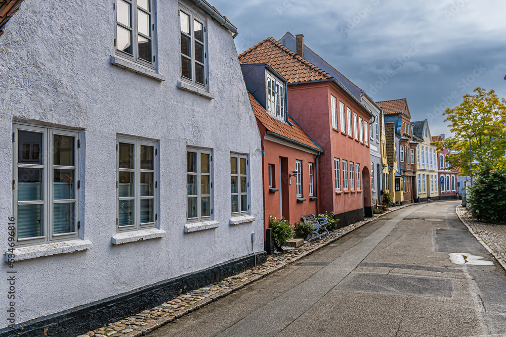 Old streets of Soenderborg in Denmark
