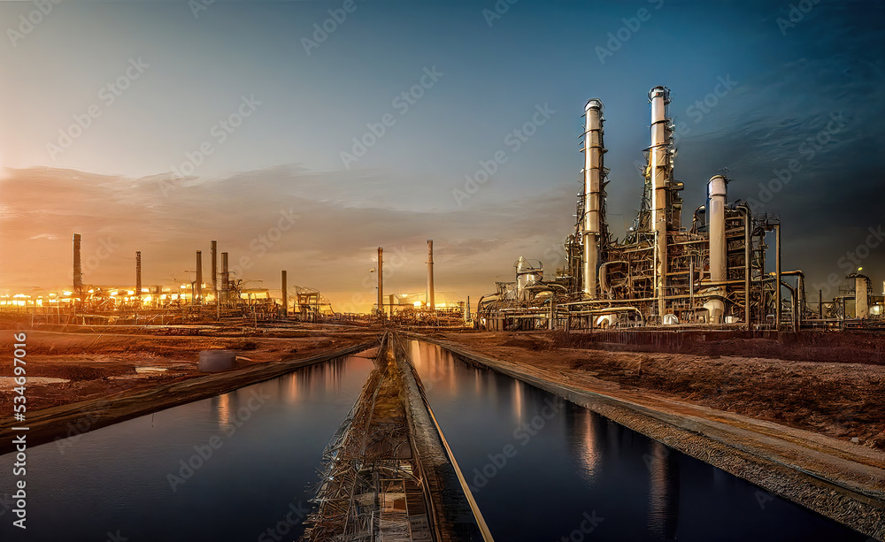 Naklejka premium Industrie 4.0 - Schwerindustrie - Chemieindustrie - Raffinerie