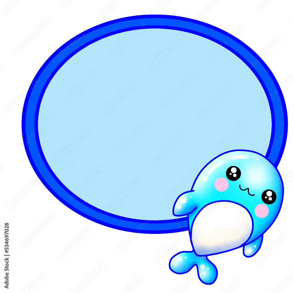 Obraz premium blue whale cartoon