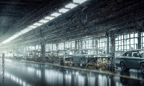 Industrie 4.0 - Autoproduktion - Fließband