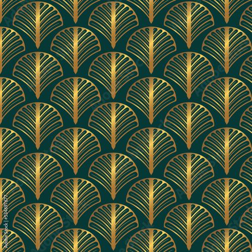 Geometric floral seamless pattern. Vector Illustration. 
