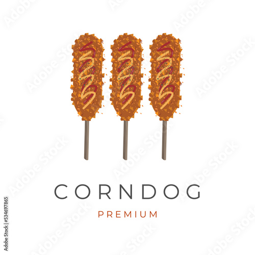 Delicious hotang tokkebi hotdog vector illustration logo