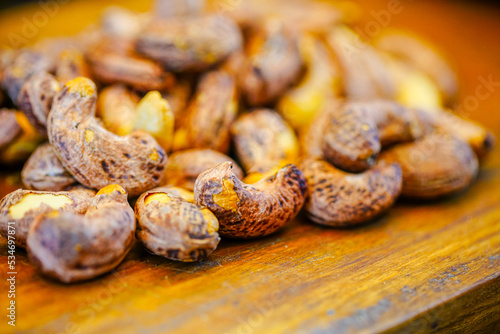 Studio shooting cashew nuts, high protein food