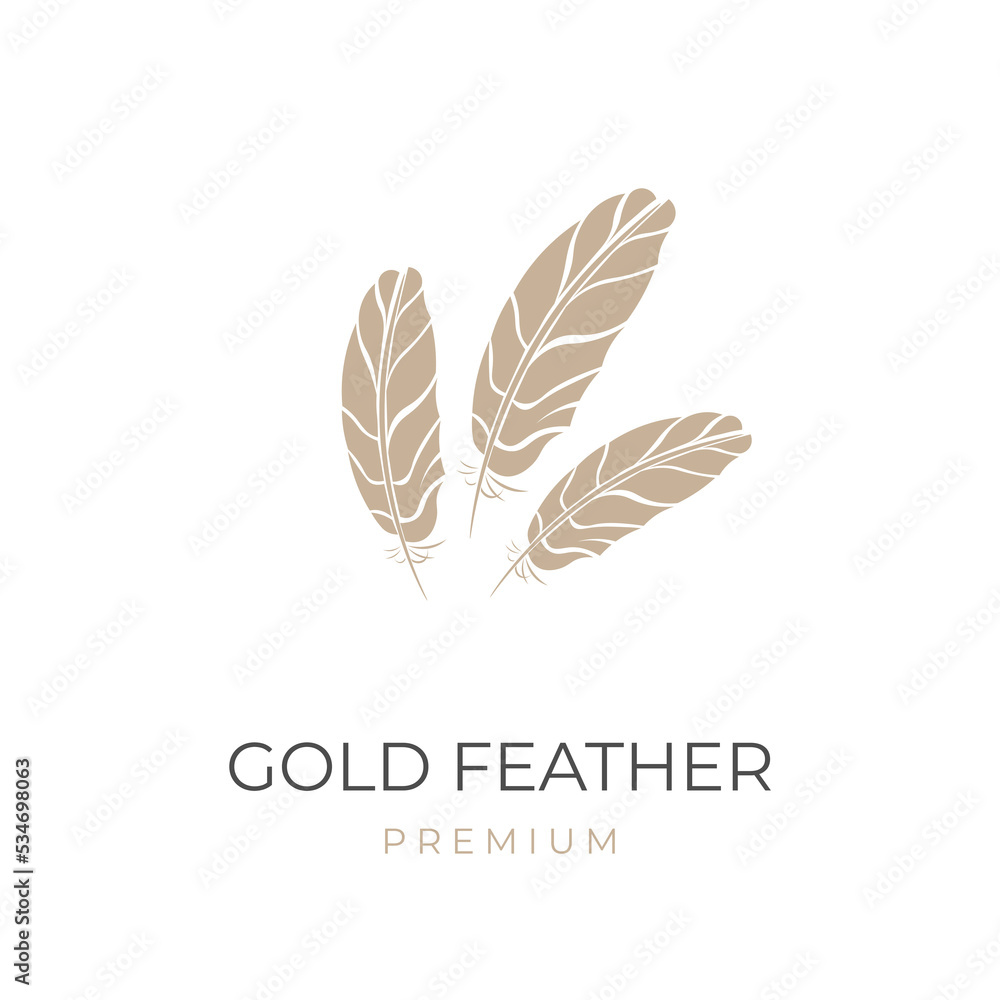 Elegant and luxurious feather vector illustration logo