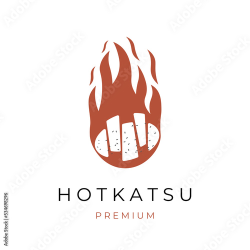 Red Hot Katsu Simple Vector Logo photo