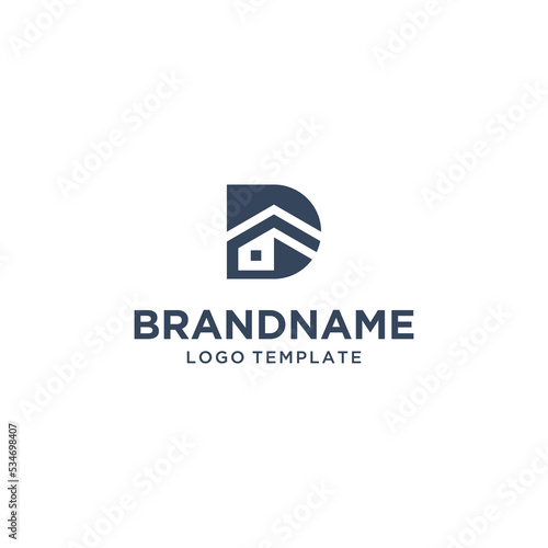 Letter D With Home Logo Vector Modern Abstract