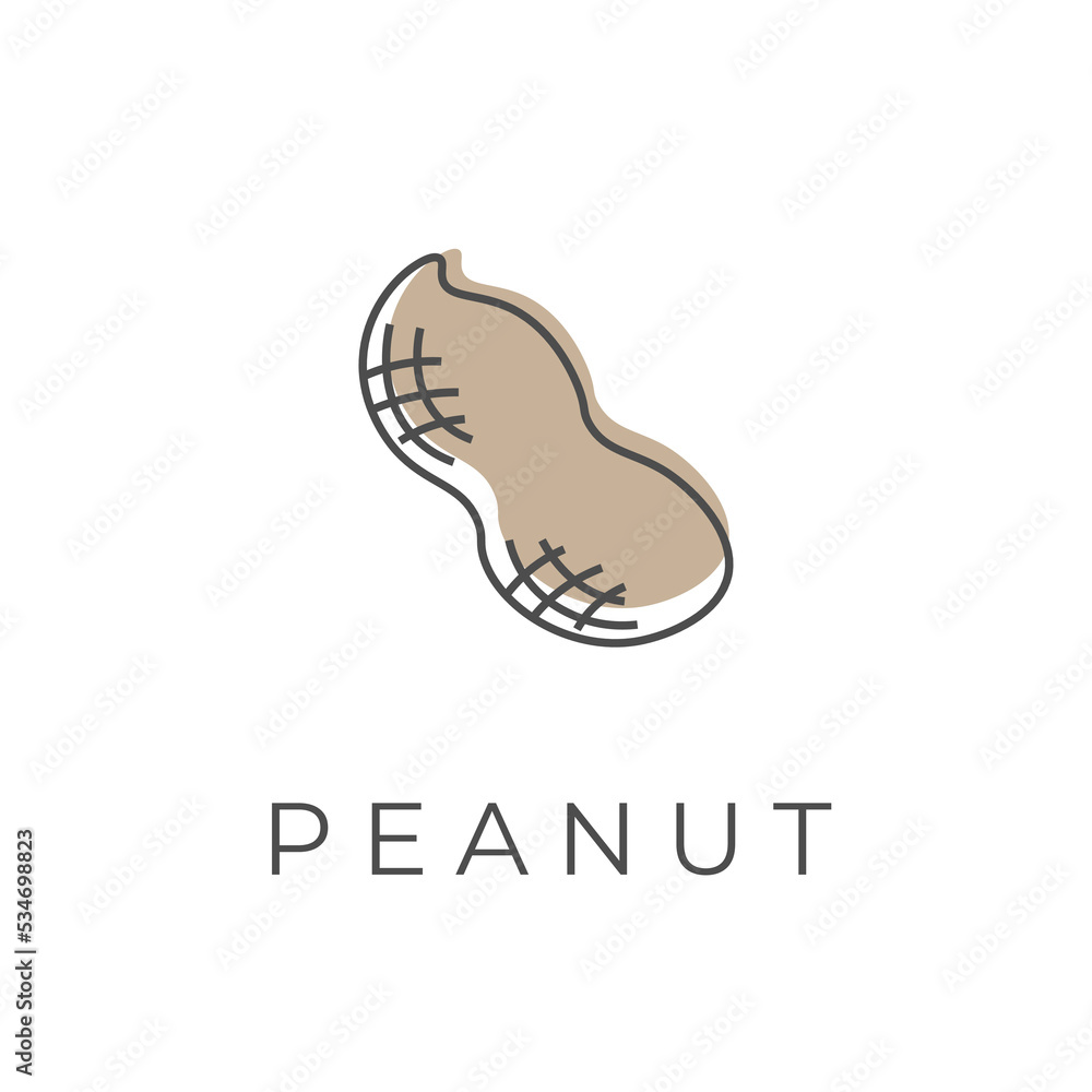 Peanut line art illustration logo Peanut line art illustration logo